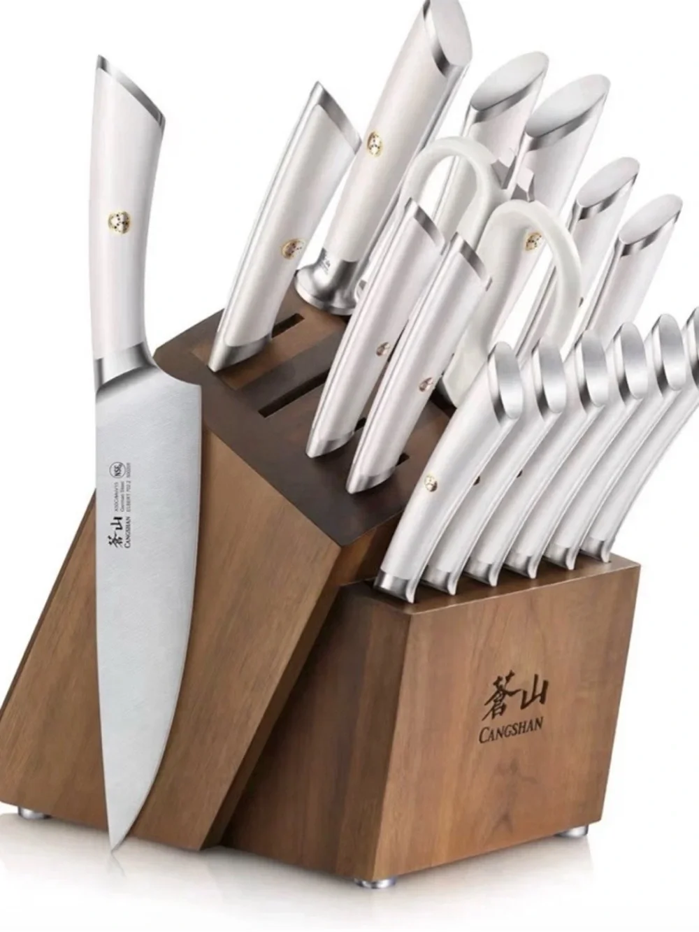 Cangshan Alps Series Forged German Steel 11 Piece Knife Block Set White SEE NOTE
